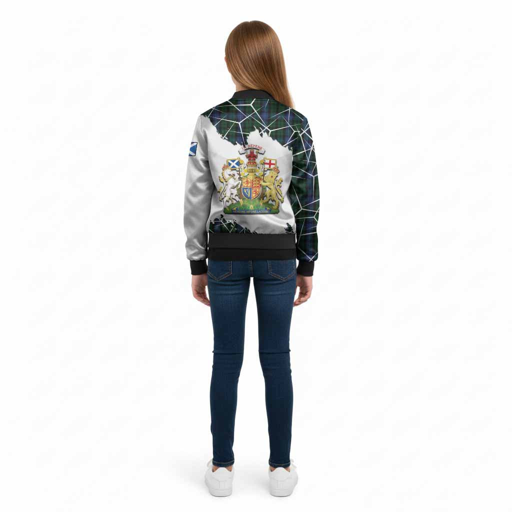 MacIntyre (McIntyre) Tartan Kid Bomber Jacket with Family Crest and Lion Rampant Grunge Style