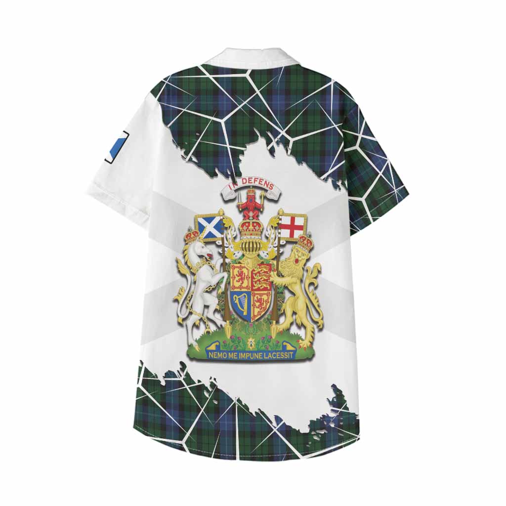 MacIntyre (McIntyre) Tartan Kid Hawaiian Shirt with Family Crest and Lion Rampant Grunge Style