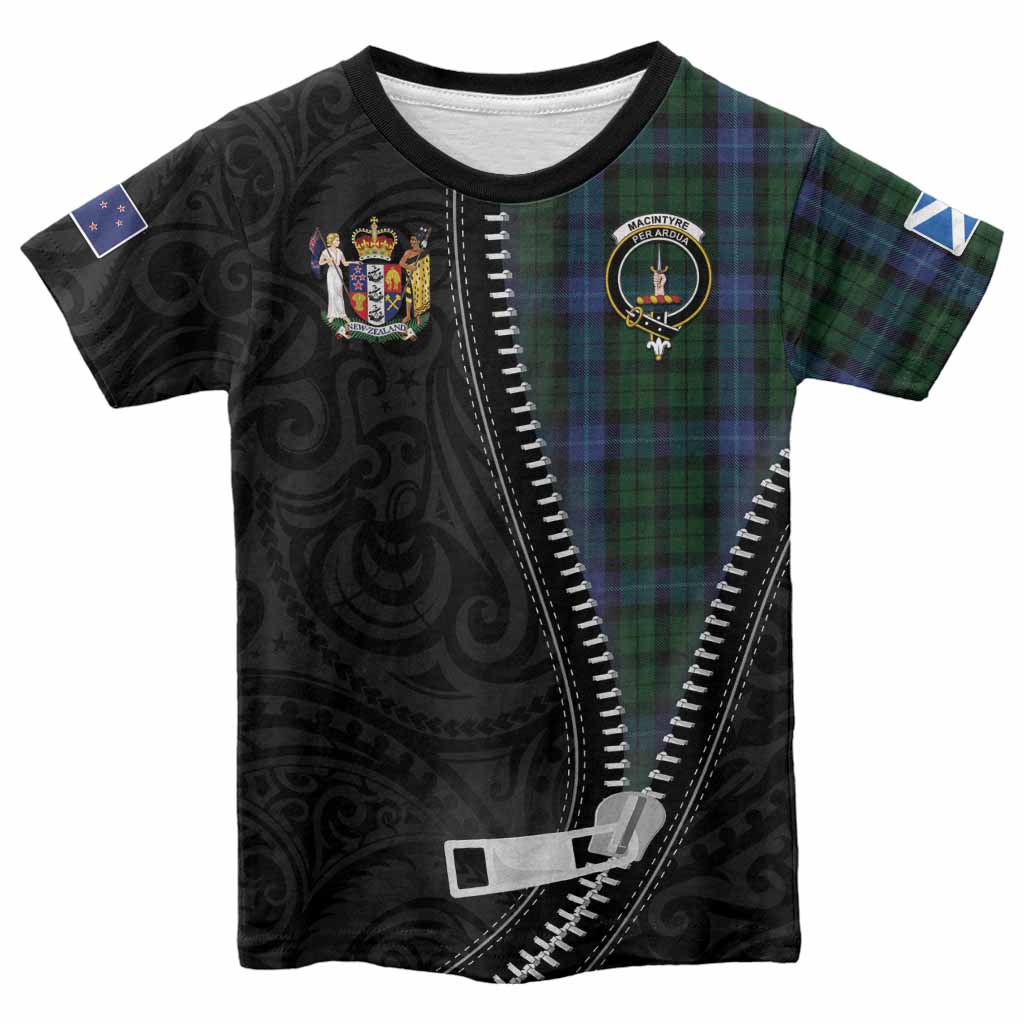 MacIntyre (McIntyre) Tartan Kid T-shirt New Zealand Pattern Unique Zipper Stylized