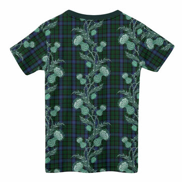 MacIntyre (McIntyre) Tartan Kid T-shirt Seamless Scottish Thistle Flowers