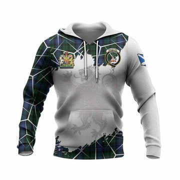 MacIntyre (McIntyre) Tartan Knitted Hoodie with Family Crest and Lion Rampant Grunge Style