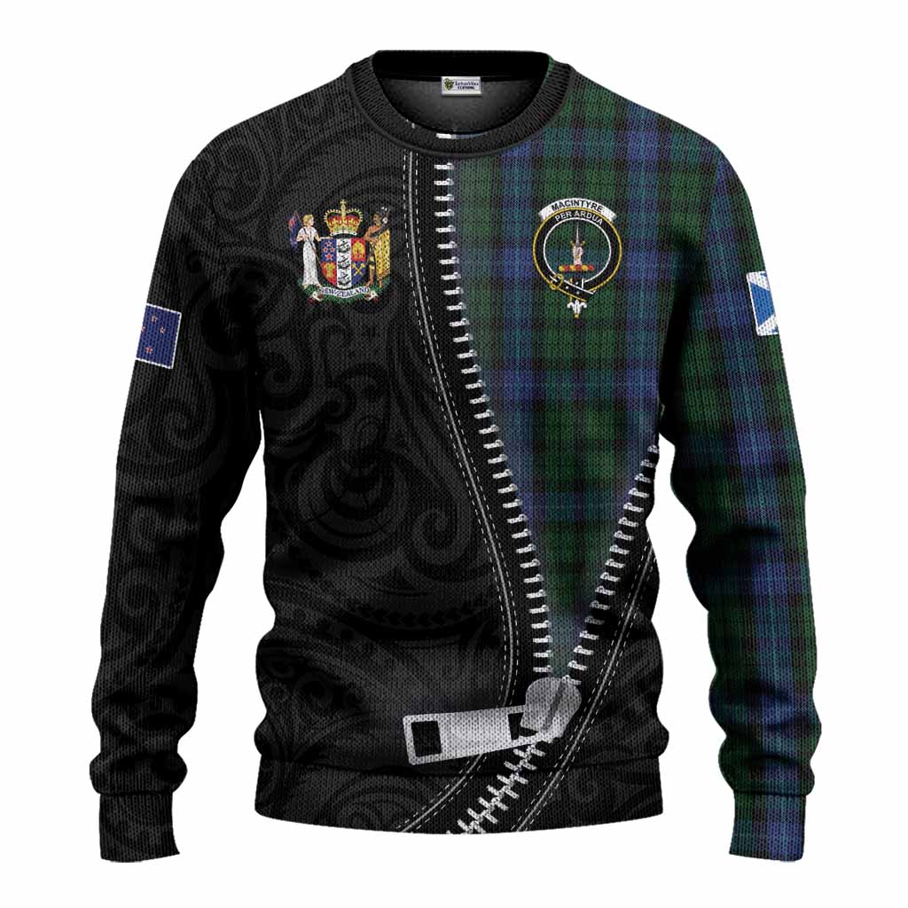 MacIntyre (McIntyre) Tartan Knitted Sweater New Zealand Pattern Unique Zipper Stylized