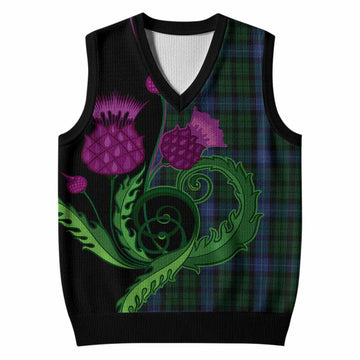 MacIntyre (McIntyre) Tartan Knitted V-Neck Vest Traditional Scottish Thistle