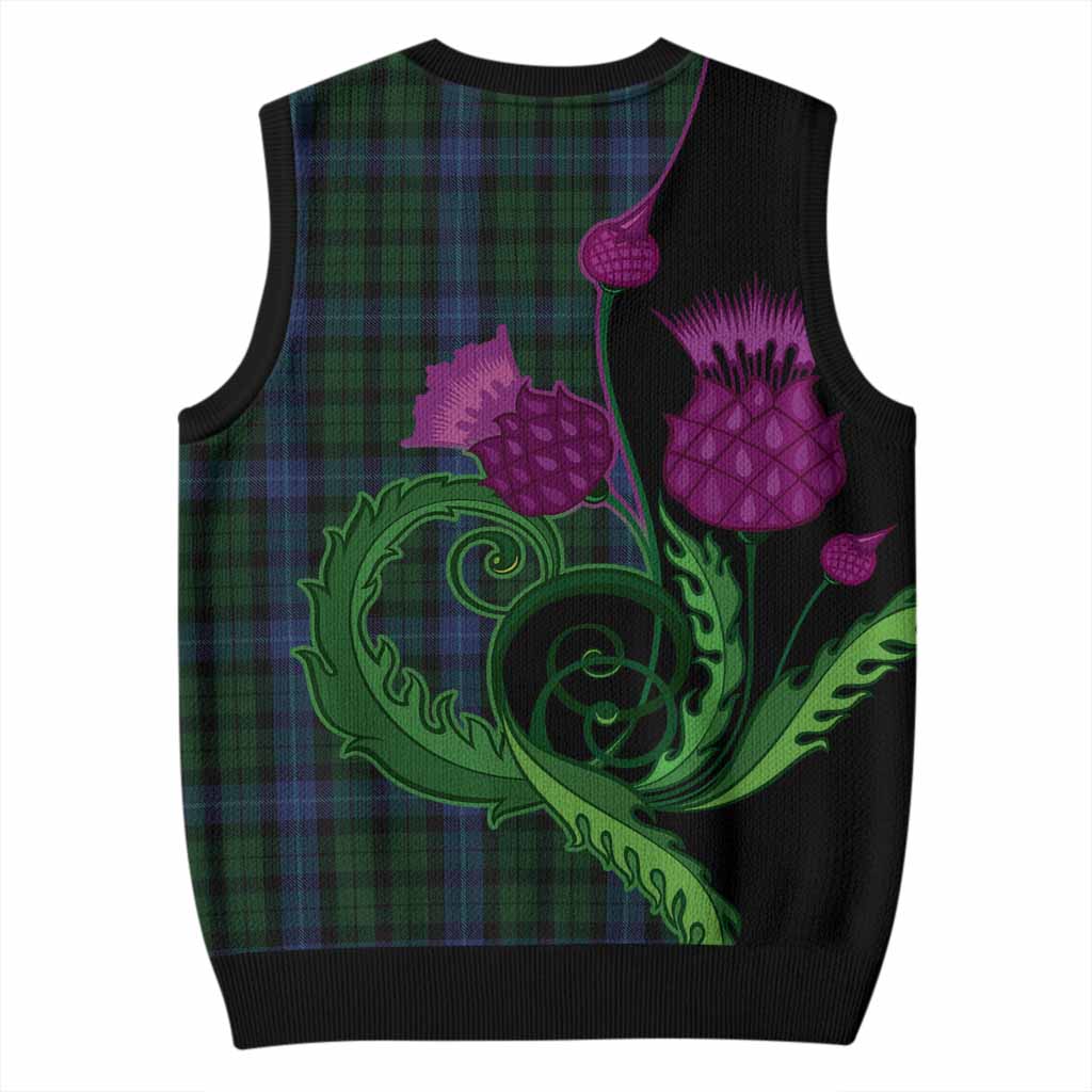 MacIntyre (McIntyre) Tartan Knitted V-Neck Vest Traditional Scottish Thistle