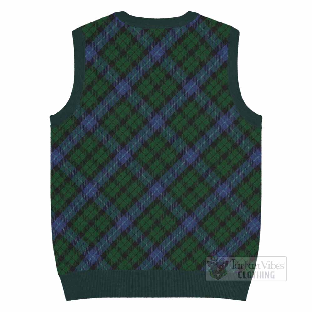 MacIntyre (McIntyre) Tartan Knitted V-Neck Vest with Family Crest Cross Style