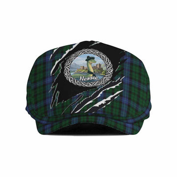 MacIntyre (McIntyre) Tartan Loch Ness Monster Flat Cap, Jeff Cap Celtic Knot Nessie Art