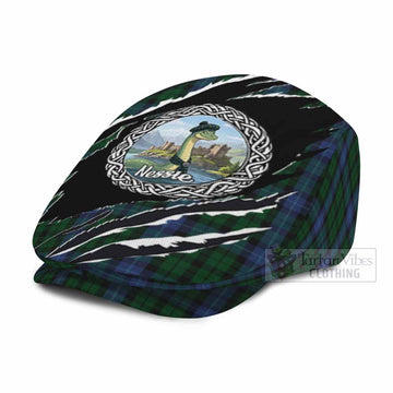 MacIntyre (McIntyre) Tartan Loch Ness Monster Flat Cap, Jeff Cap Celtic Knot Nessie Art