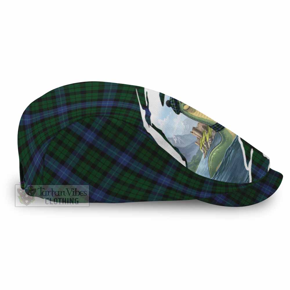 MacIntyre (McIntyre) Tartan Loch Ness Monster Scottish Heritage Art Flat Cap, Jeff Cap