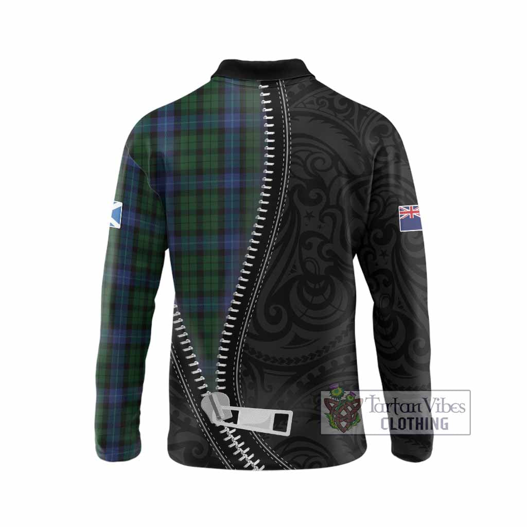 MacIntyre (McIntyre) Tartan Long Sleeve Polo Shirt New Zealand Pattern Unique Zipper Stylized