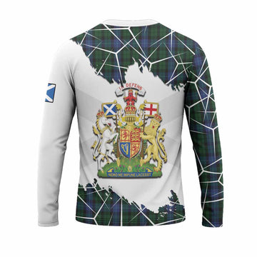 MacIntyre (McIntyre) Tartan Long Sleeve T-Shirt with Family Crest and Lion Rampant Grunge Style