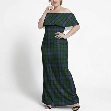 MacIntyre (McIntyre) Tartan Off Shoulder Ruffle Maxi Dress