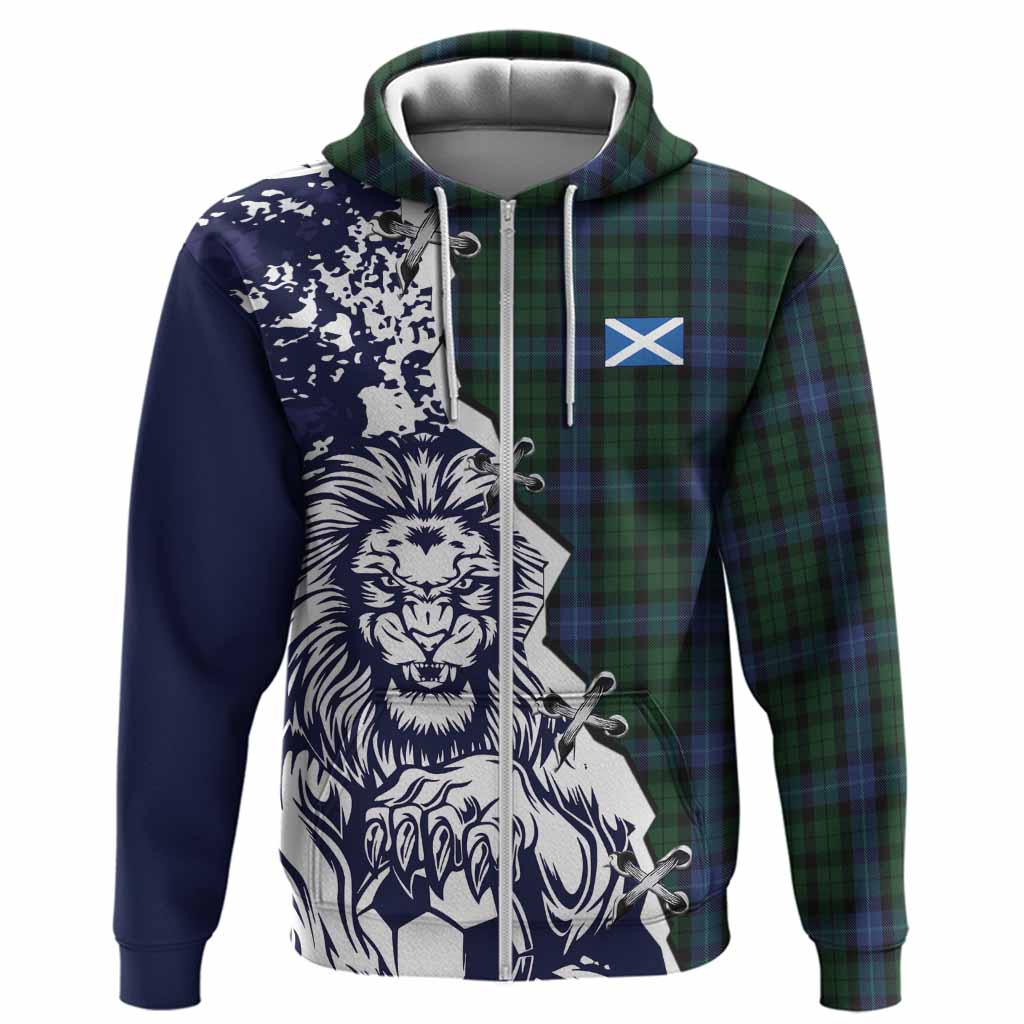 MacIntyre (McIntyre) Tartan Scottish Hoodie Angry Lion With Soccer Ball Style