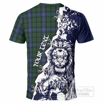 MacIntyre (McIntyre) Tartan Scottish T-Shirt Angry Lion With Soccer Ball Style
