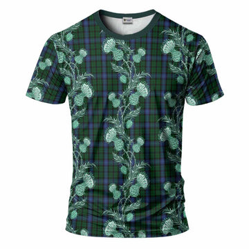 MacIntyre (McIntyre) Tartan T-Shirt Seamless Scottish Thistle Flowers