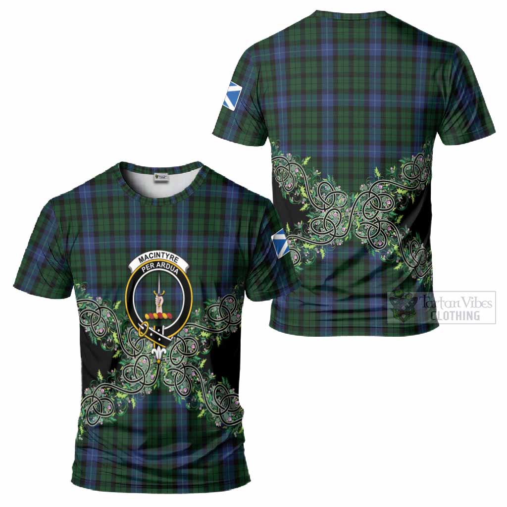MacIntyre (McIntyre) Tartan T-Shirt Thistle Scottish Spirit