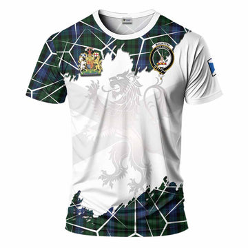MacIntyre (McIntyre) Tartan T-Shirt with Family Crest and Lion Rampant Grunge Style
