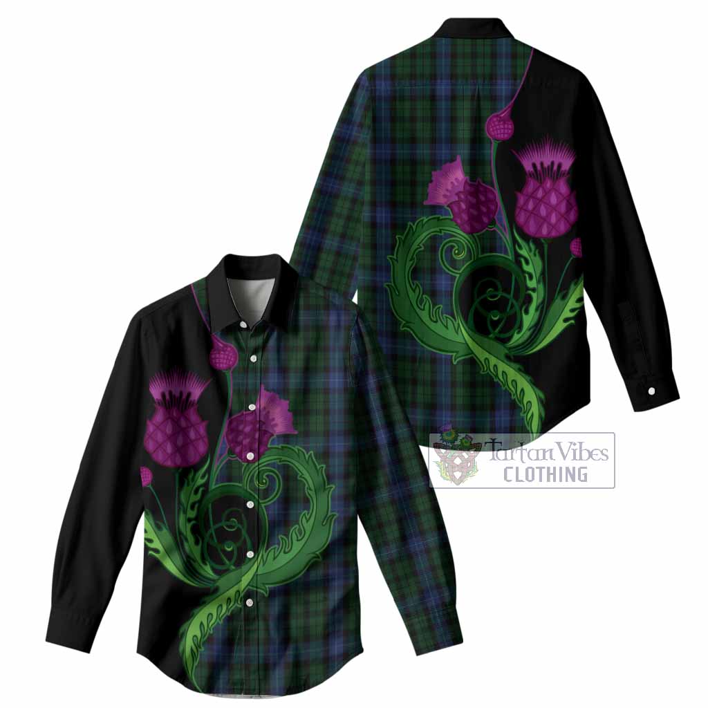 MacIntyre (McIntyre) Tartan Women Casual Shirt Traditional Scottish Thistle