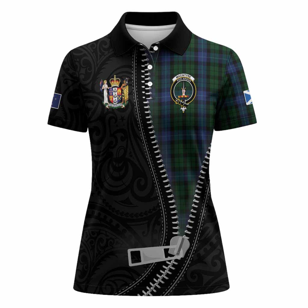 MacIntyre (McIntyre) Tartan Women Polo Shirt New Zealand Pattern Unique Zipper Stylized
