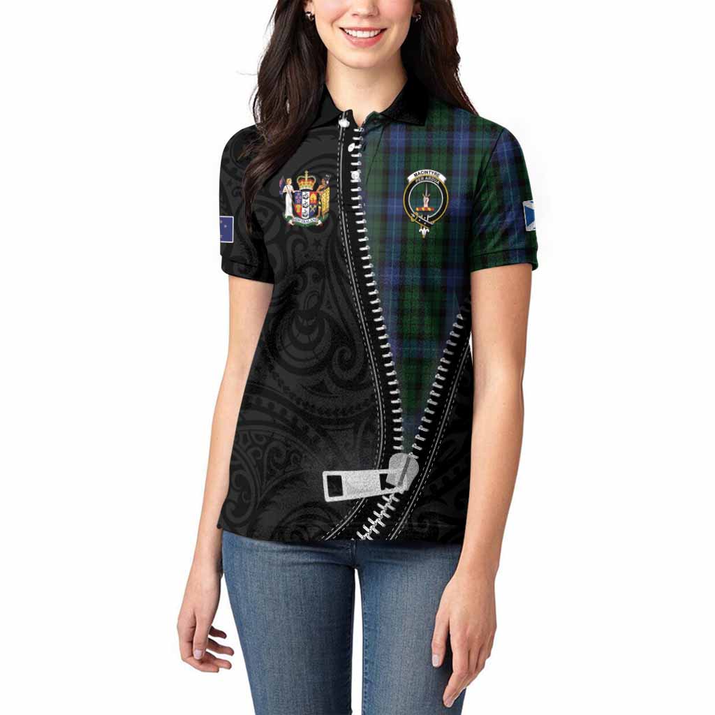 MacIntyre (McIntyre) Tartan Women Polo Shirt New Zealand Pattern Unique Zipper Stylized