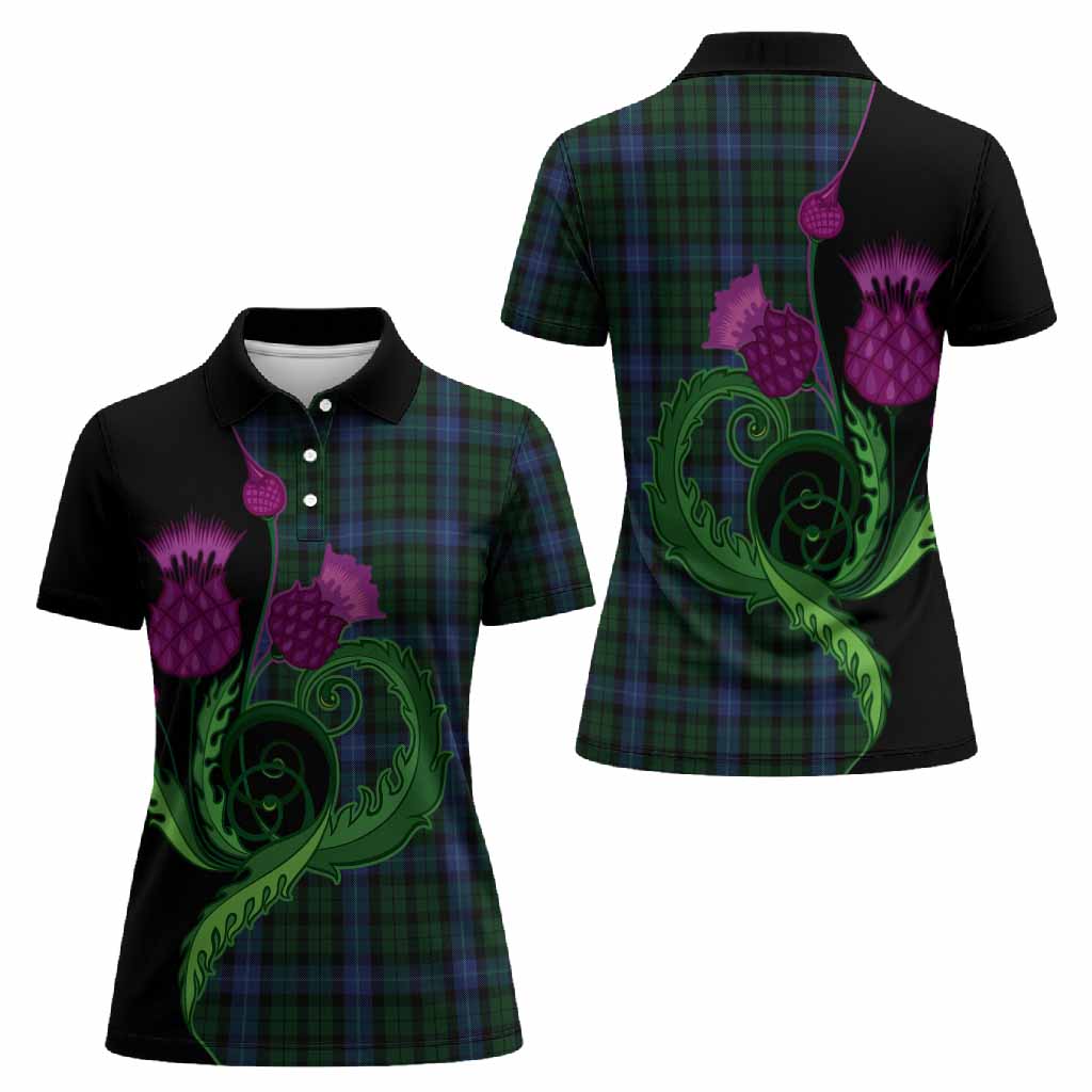 MacIntyre (McIntyre) Tartan Women Polo Shirt Traditional Scottish Thistle
