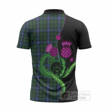 MacIntyre (McIntyre) Tartan Zipper Polo Shirt Traditional Scottish Thistle