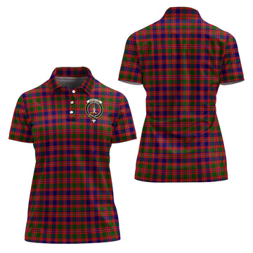 MacIntyre Modern Tartan Polo Shirt with Family Crest For Women
