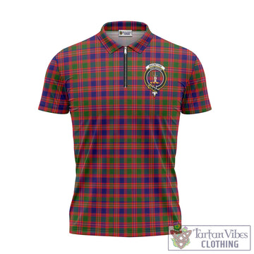 MacIntyre Modern Tartan Zipper Polo Shirt with Family Crest