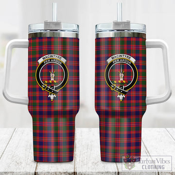 MacIntyre Modern Tartan and Family Crest Tumbler with Handle