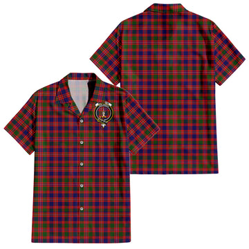 MacIntyre Modern Tartan Short Sleeve Button Down Shirt with Family Crest