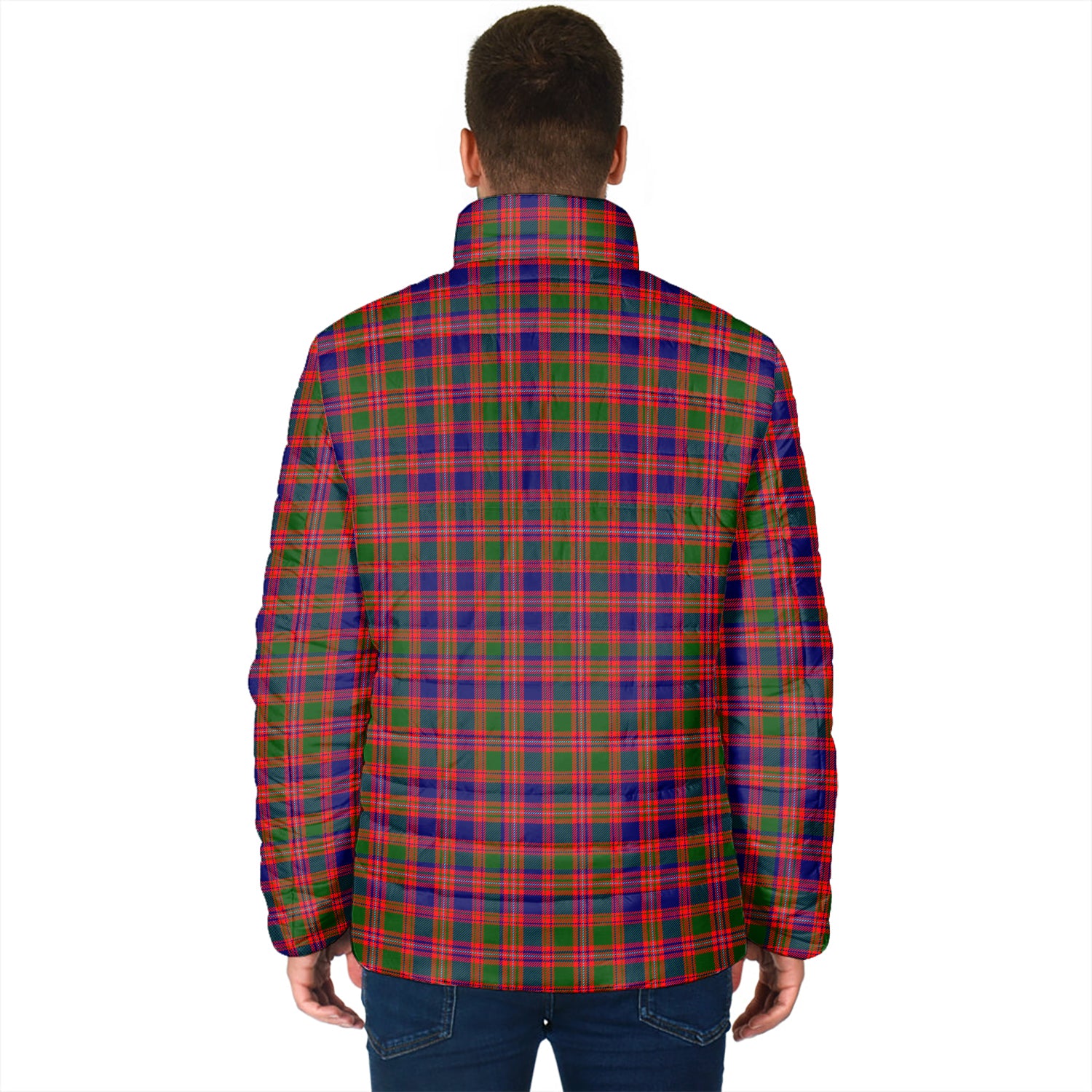 MacIntyre Modern Tartan Padded Jacket with Family Crest - Tartanvibesclothing