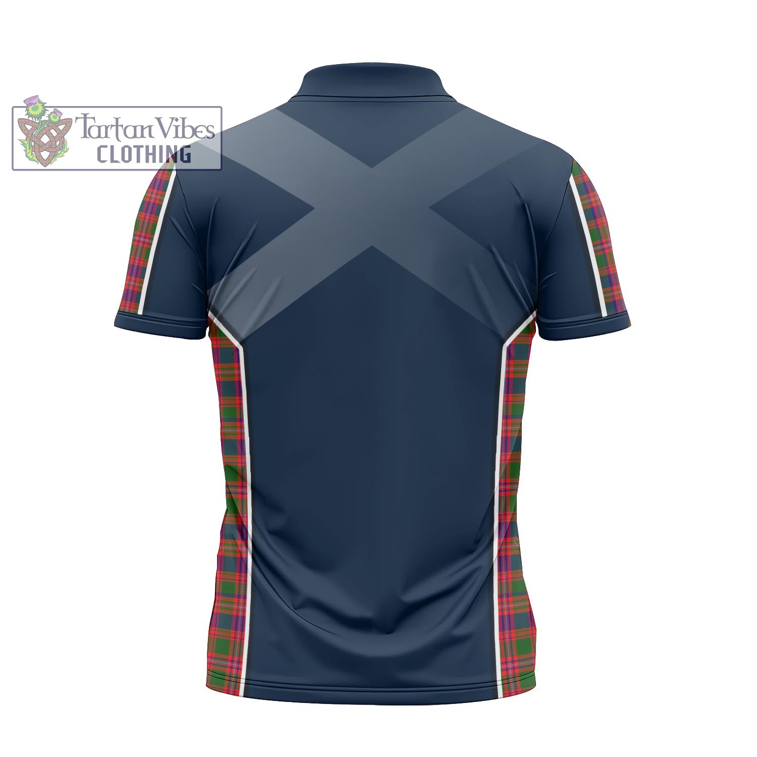 Tartan Vibes Clothing MacIntyre Modern Tartan Zipper Polo Shirt with Family Crest and Scottish Thistle Vibes Sport Style