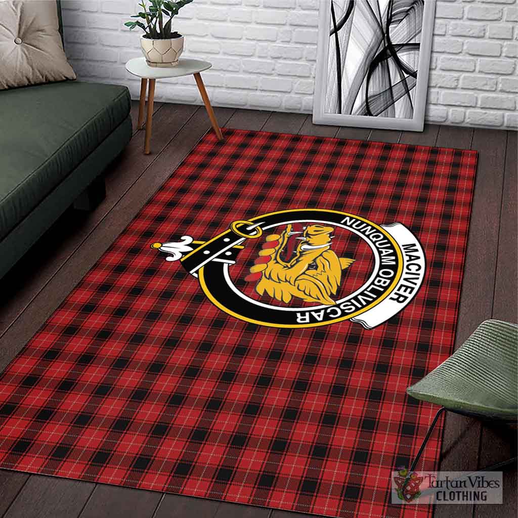 Tartan Vibes Clothing MacIver Tartan Area Rug with Family Crest