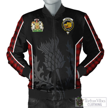 MacIver Tartan Bomber Jacket with Family Crest and Scottish Thistle Vibes Sport Style