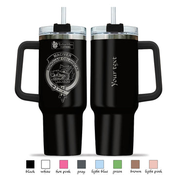 Tartan Vibes Clothing MacIver Engraved Family Crest Tumbler with Handle
