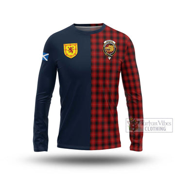 Tartan Vibes Clothing MacIver Tartan Long Sleeve T-Shirt with Scottish Lion Royal Arm Half Style