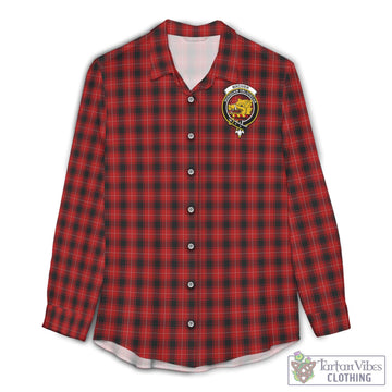 Tartan Vibes Clothing MacIver Tartan Womens Casual Shirt with Family Crest