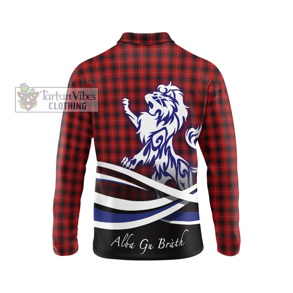 MacIver (McIver) Tartan Long Sleeve Polo Shirt with Alba Gu Brath Regal Lion Emblem - Tartanvibesclothing Shop
