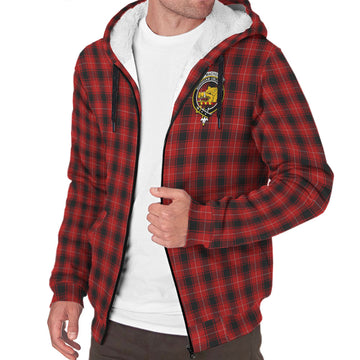 MacIver (McIver) Tartan Sherpa Hoodie with Family Crest