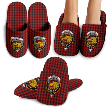 MacIver Tartan Home Slippers with Family Crest - Tartanvibesclothing