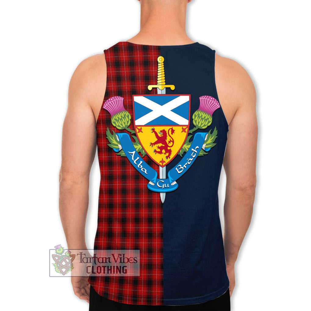 Tartan Vibes Clothing MacIver Tartan Men's Tank Top with Scottish Lion Royal Arm Half Style