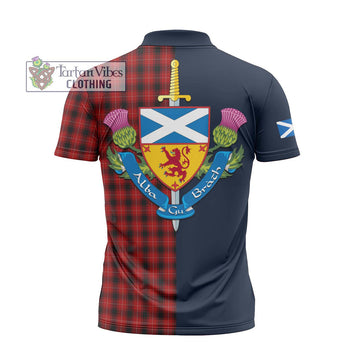 Tartan Vibes Clothing MacIver Tartan Zipper Polo Shirt with Scottish Lion Royal Arm Half Style