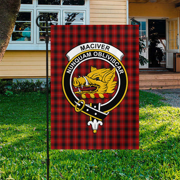 MacIver (McIver) Tartan Garden Flag with Family Crest