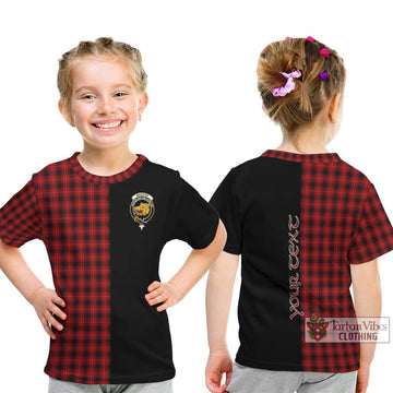 MacIver (McIver) Tartan Kid T-Shirt with Family Crest and Half Of Me Style - Tartanvibesclothing Shop