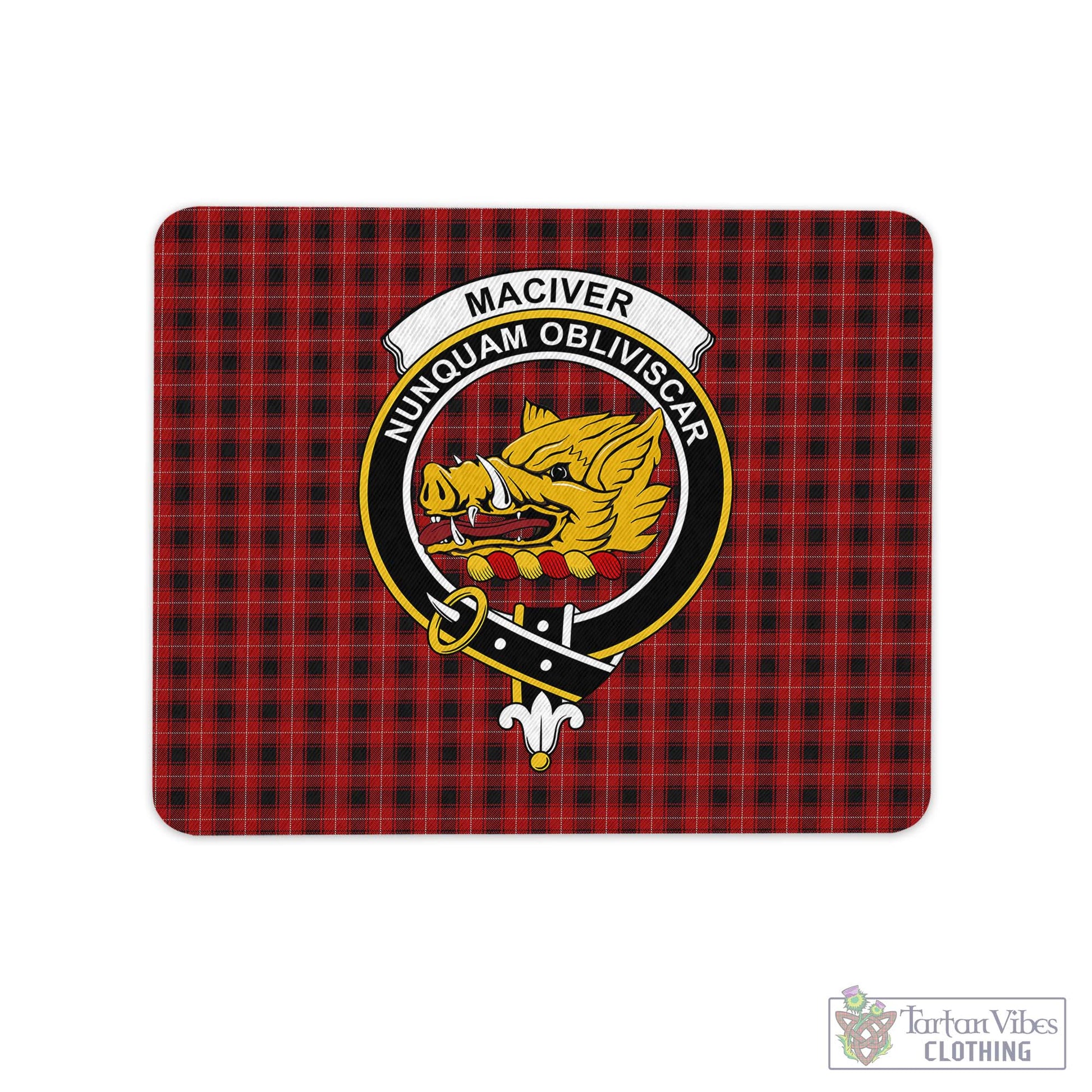 Tartan Vibes Clothing MacIver Tartan Mouse Pad with Family Crest