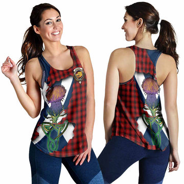 Tartan Vibes Clothing MacIver (McIver) Tartan Family Crest Women's Racerback Tanks Scottish Thistle Celtic Inspired