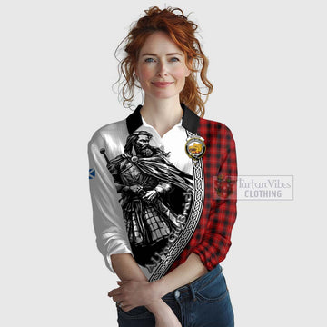 Tartan Vibes Clothing MacIver (McIver) Tartan Clan Crest Women's Casual Shirt with Highlander Warrior Celtic Style
