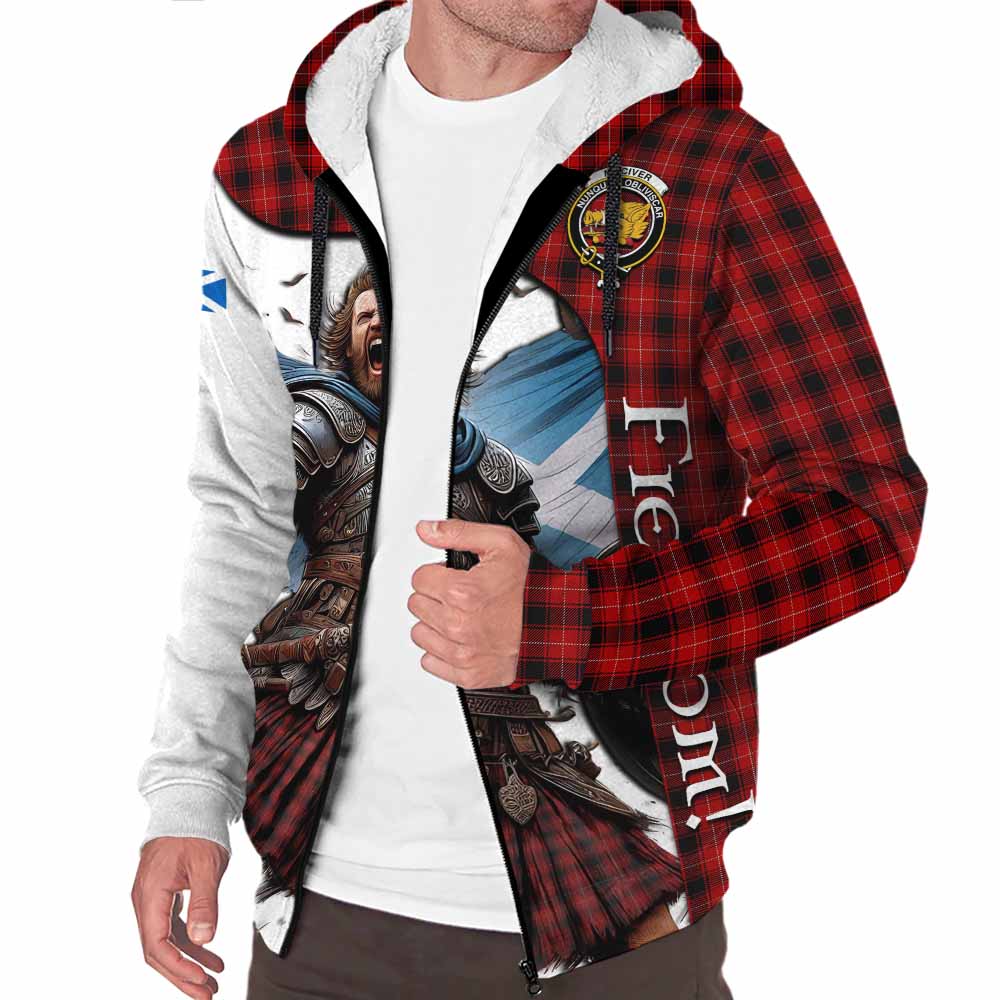 Tartan Vibes Clothing MacIver (McIver) Crest Tartan Sherpa Hoodie Inspired by the Freedom of Scottish Warrior