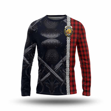Tartan Vibes Clothing MacIver (McIver) Tartan Long Sleeve T-Shirt with Family Crest Cross Sword Thistle Celtic Vibes
