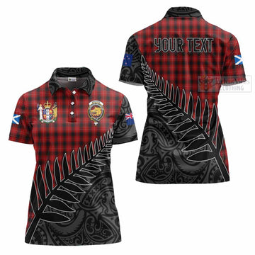 Tartan Vibes Clothing MacIver (McIver) Crest Tartan Women's Polo Shirt with New Zealand Silver Fern Half Style
