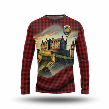 Tartan Vibes Clothing MacIver (McIver) Tartan Family Crest Long Sleeve T-Shirt with Scottish Ancient Castle Style